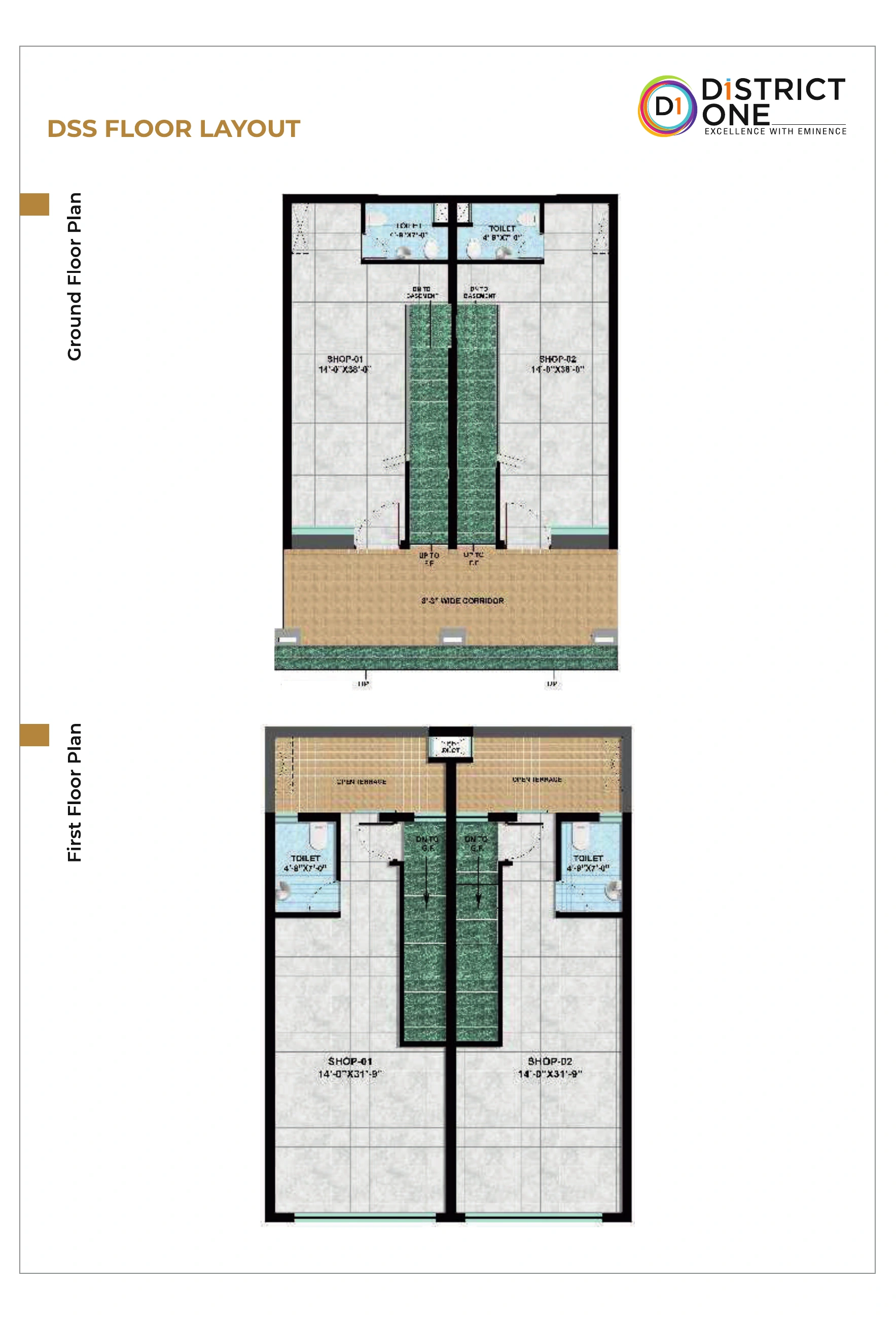 ALC District One · DSS · double-storey shop recorded layout