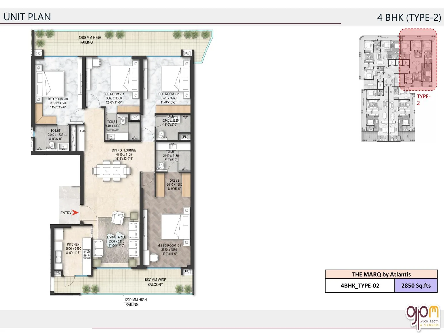The Marq by Atlantis · Residential · 3 BHK recorded layout