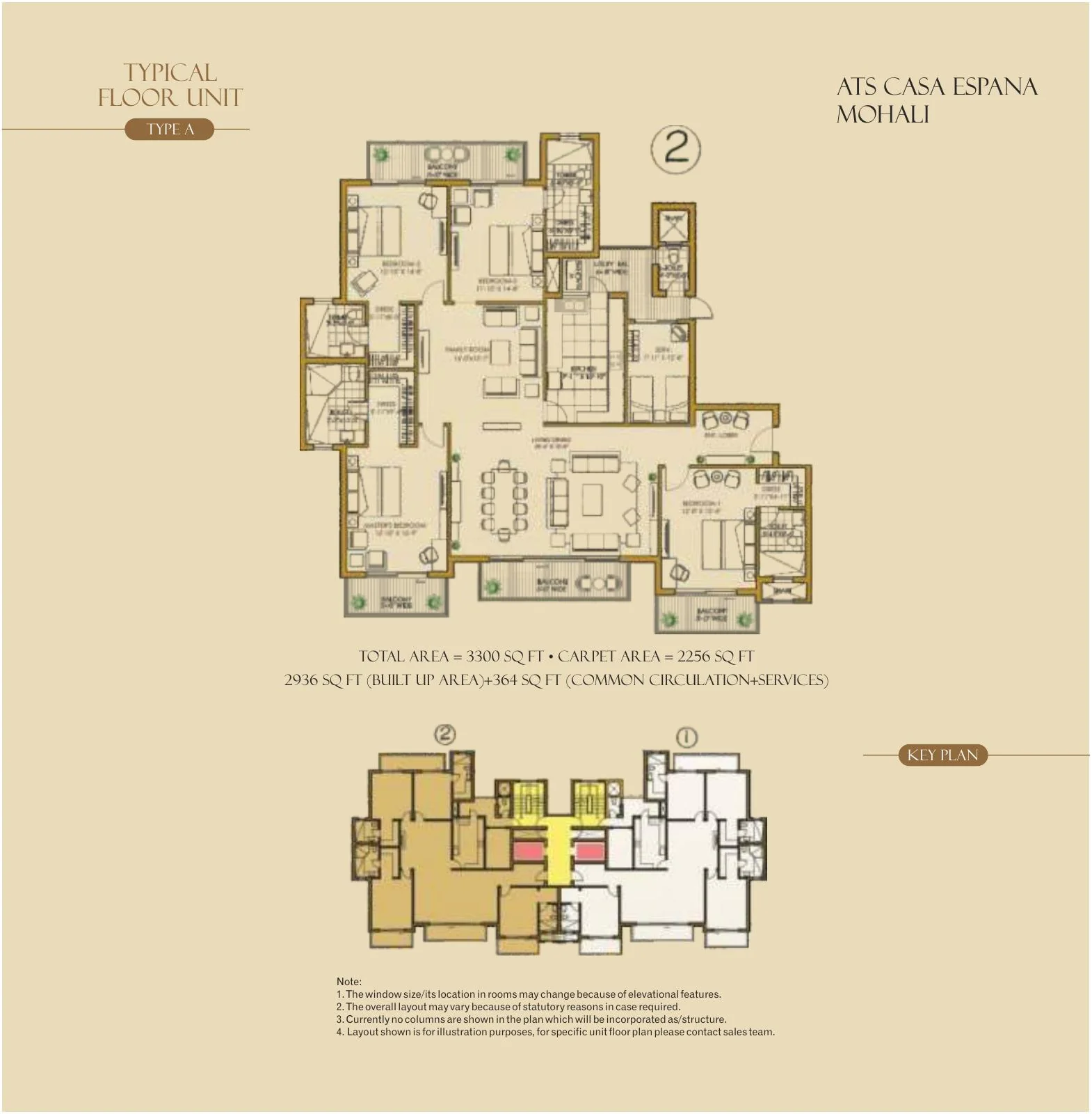 ATS Casa Espana · 4 bedrooms + servant room recorded layout