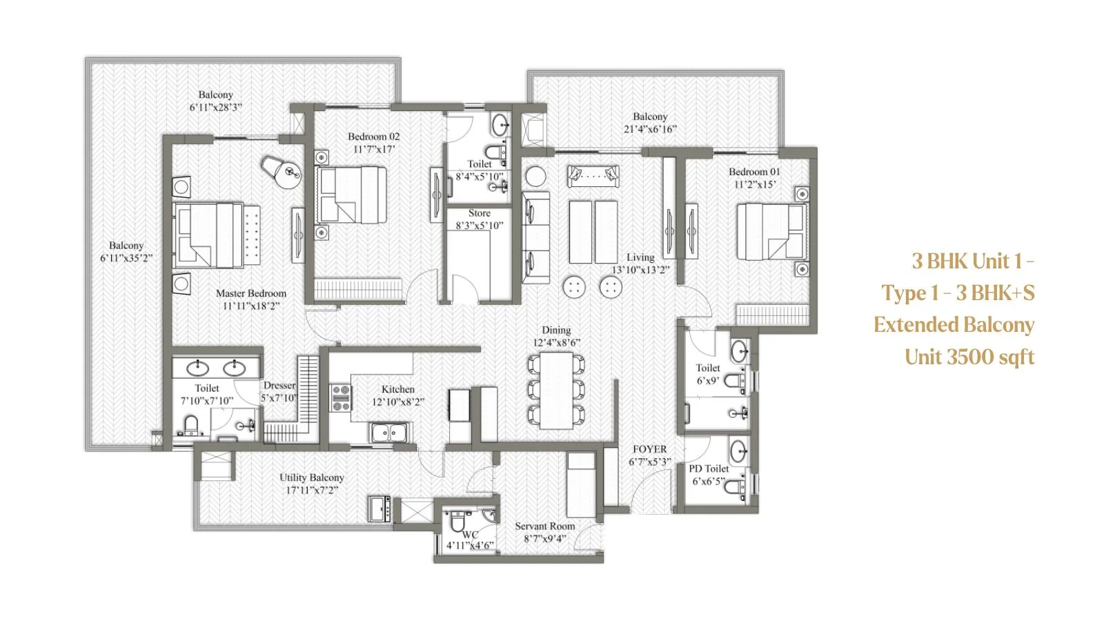 Gillco Meraqui · Residential · 3 BHK + S recorded layout
