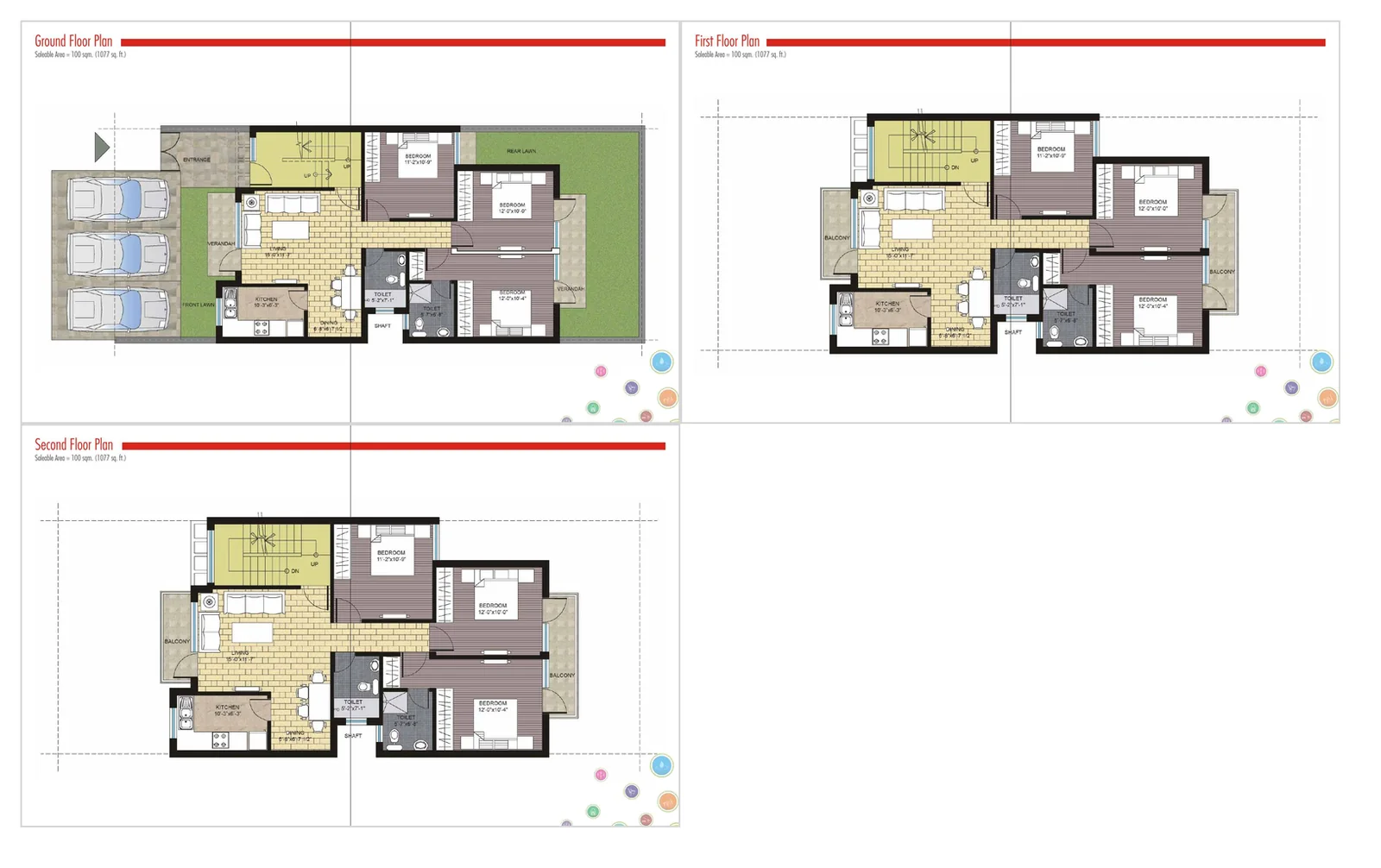 Unihomes · 3 bedrooms recorded layout