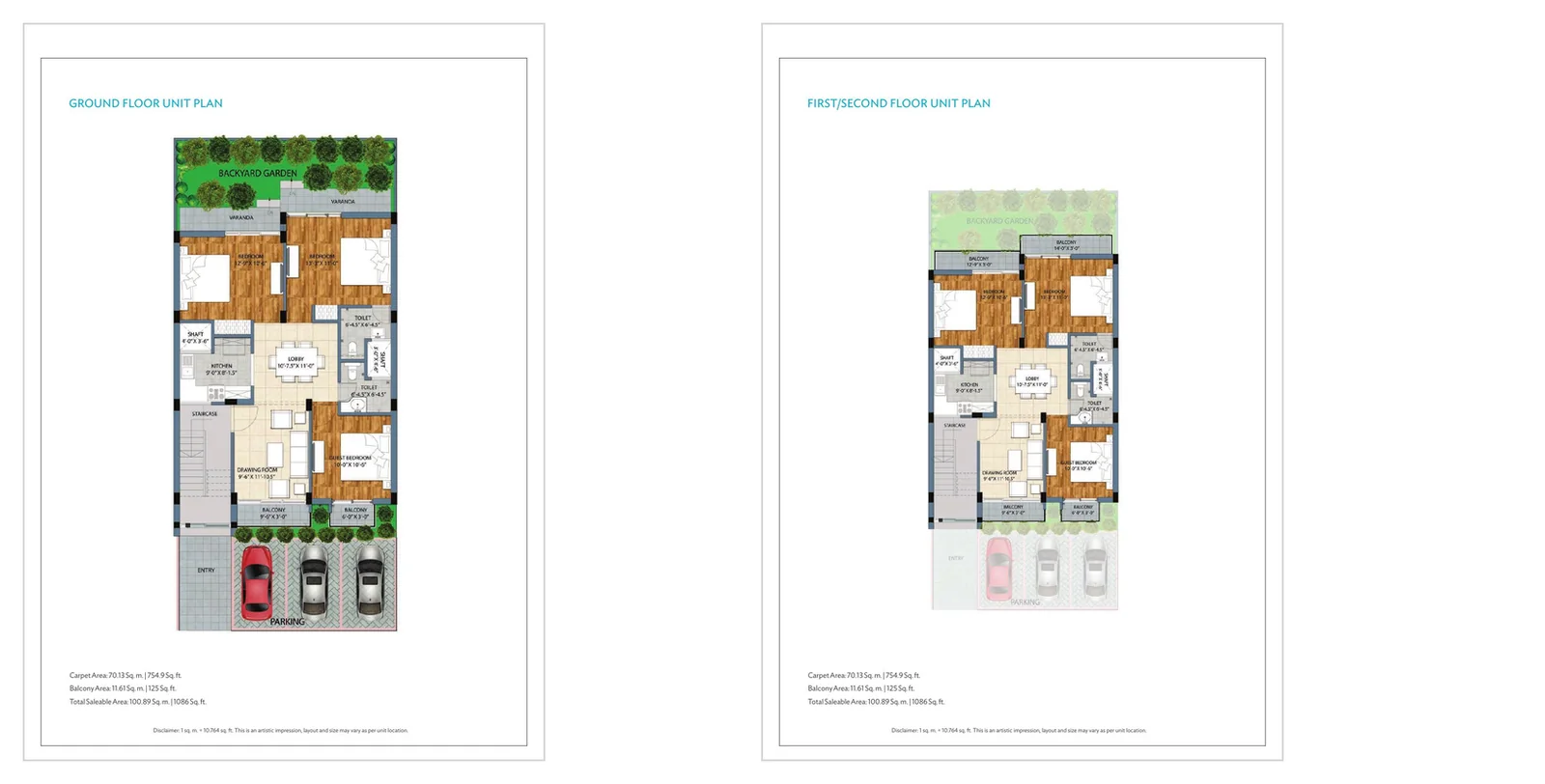 Wave Avenue 99 · 3 BHK recorded layout