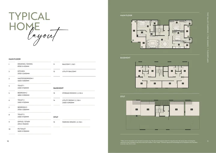 Separate 3 BHK brochure · typical home layout