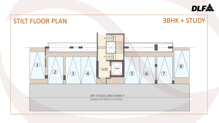3 BHK + study · stilt