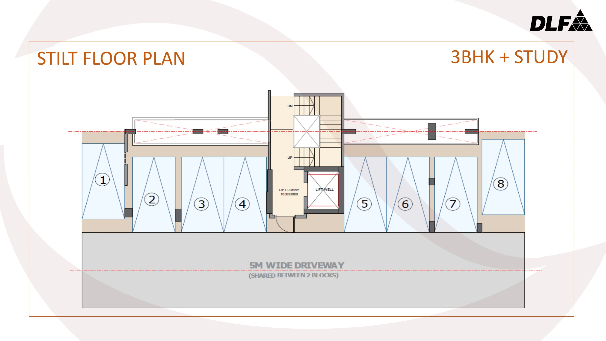 3 BHK + study · stilt