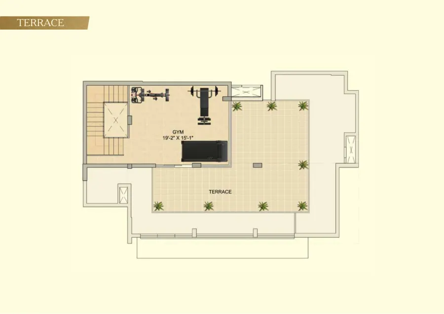Phase I Aurum penthouse · terrace plan