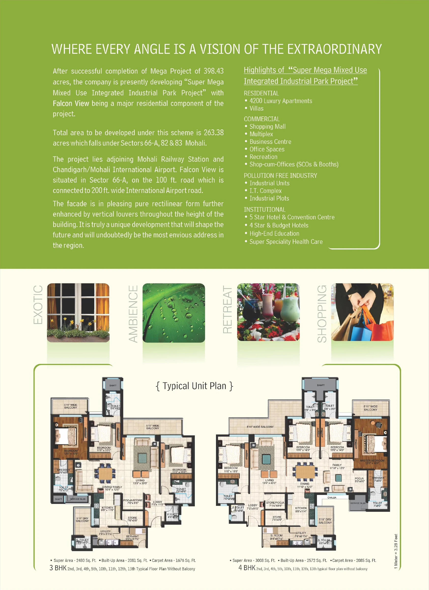 Falcon View · 3 BHK recorded layout