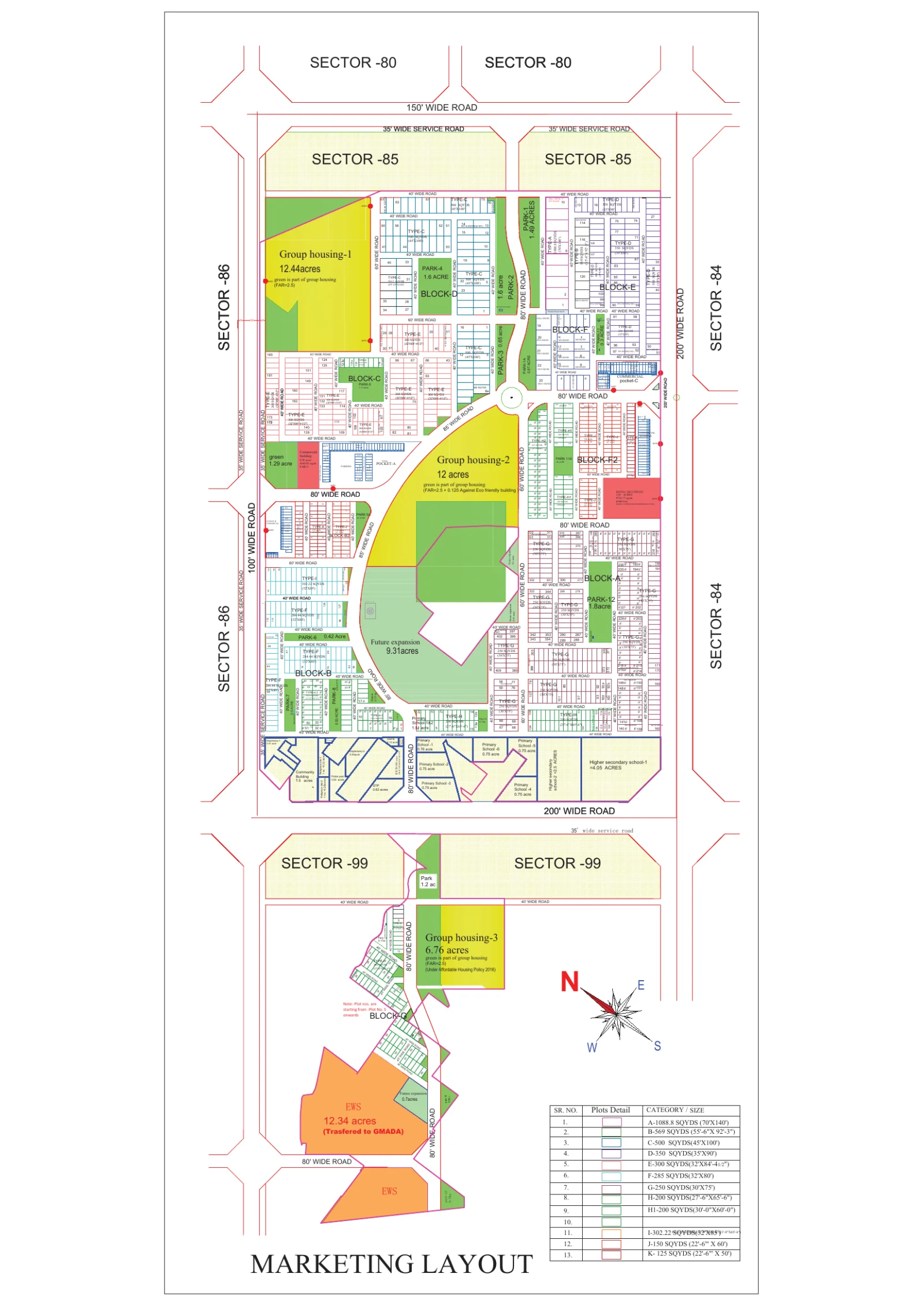 Residential Plots — Wave Estate · Residential plot recorded layout