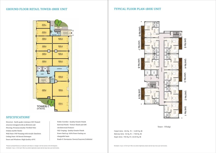 1 BHK · typical floor