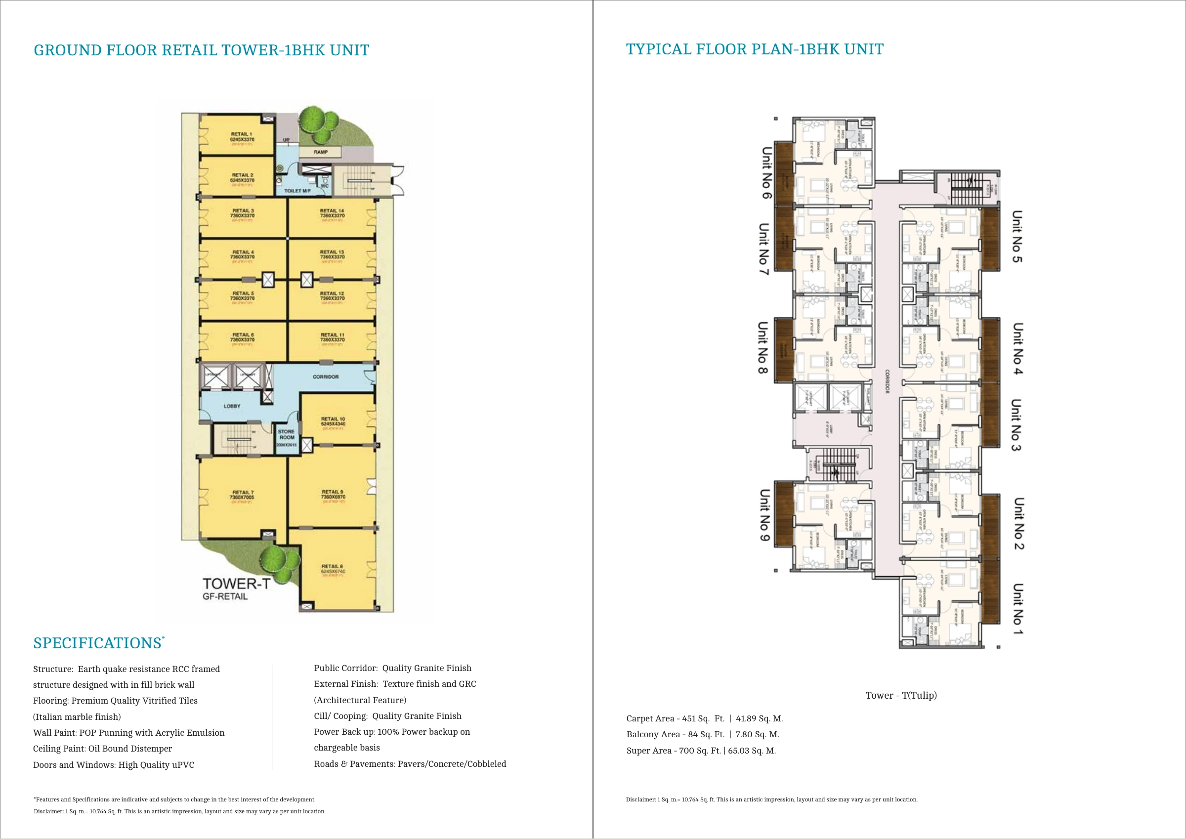 1 BHK · typical floor