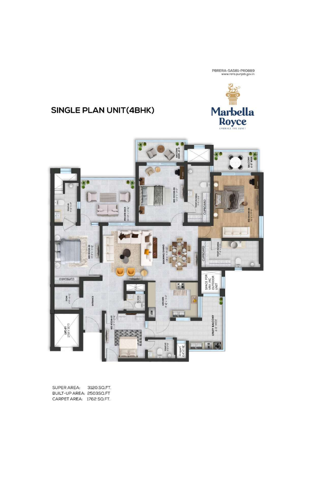 Marbella Royce · 4 BHK recorded layout