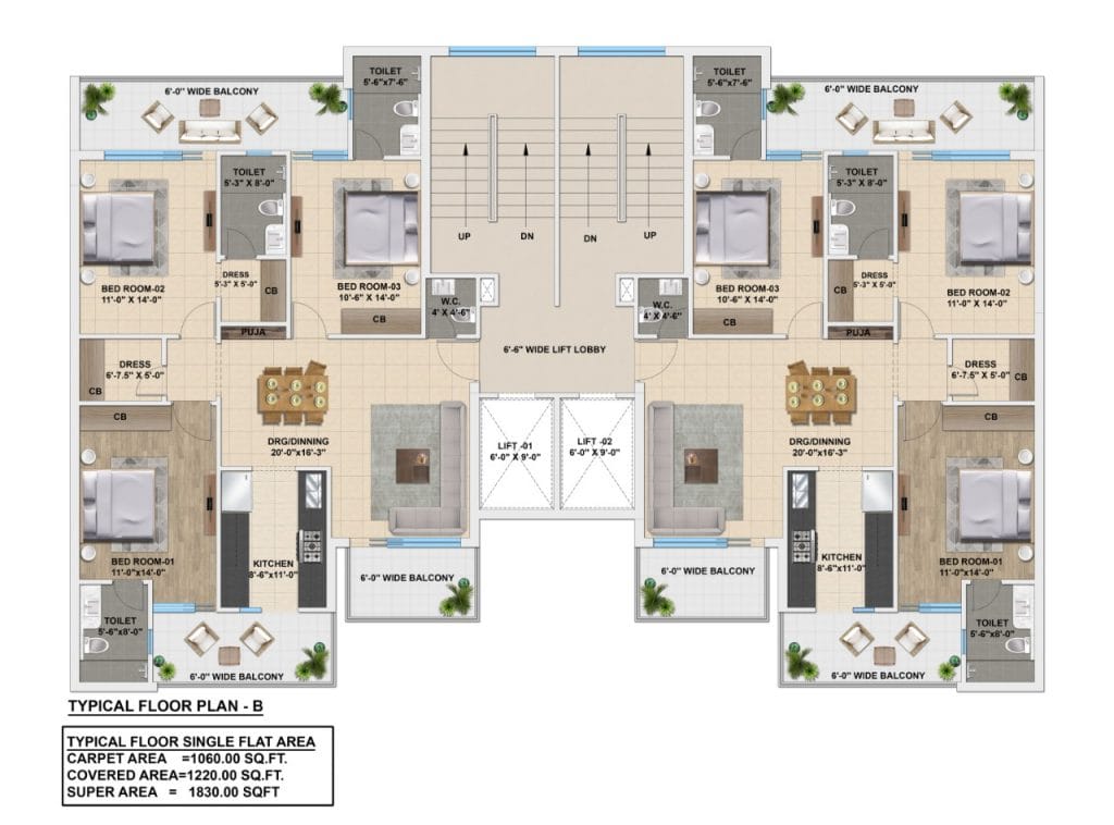 Ananta Aspire · 3 BHK recorded layout