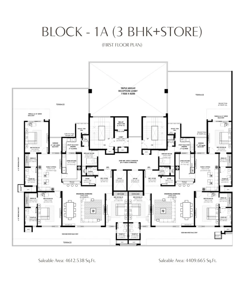 Atulyam-The Bliss · 3 BHK + Store recorded layout