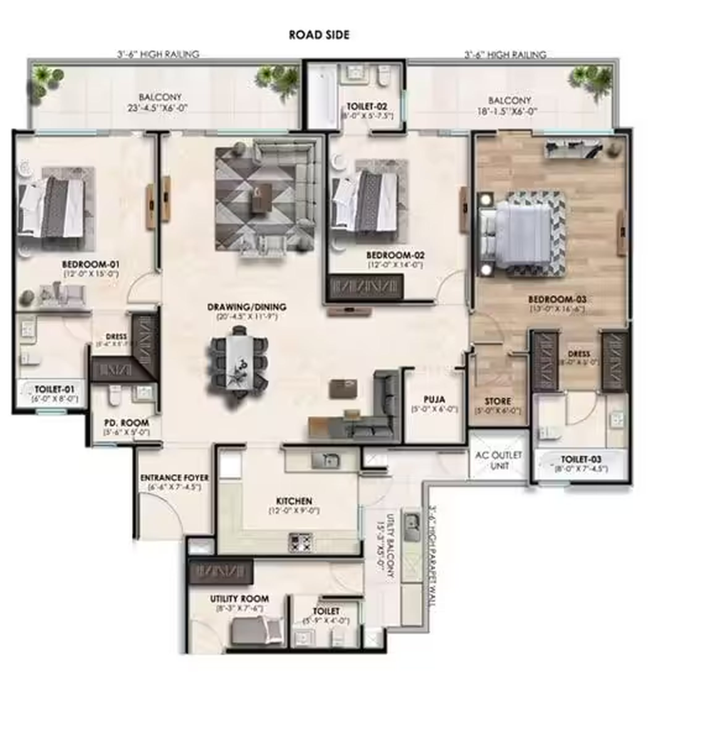 Noble Callista · 3 BHK recorded layout